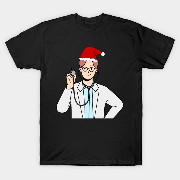 Doctor Christmas Physician GP Practitioner Festive Present T-Shirt by rock-052@hotmail.com